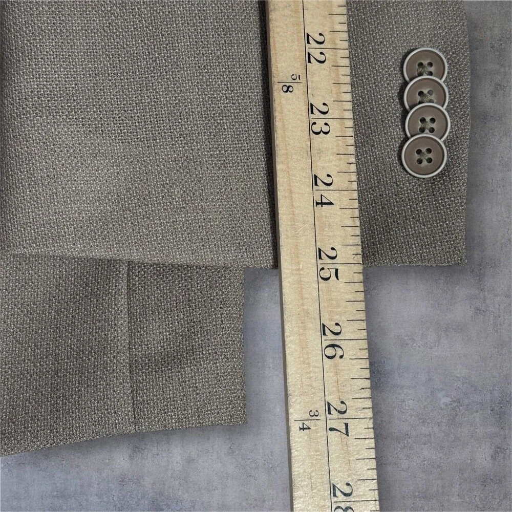 TOMMY HILFIGER Men’s Blazer Sport Coat 2-Button Jacket 44R Tan Beige Wool Blend